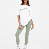 Varsity Oversized T-Shirt - White & Light Green
