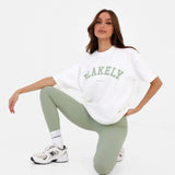 Varsity Oversized T-Shirt - White & Light Green