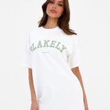 Varsity Oversized T-Shirt - White & Light Green