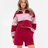 Harper Jogger Shorts - Berry Red