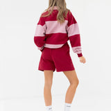 Harper Jogger Shorts - Berry Red