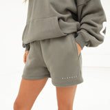 Isabel Hoodie & Jogger Shorts Set - Safari Green
