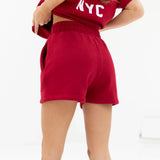 Isabel Jogger Shorts - Cherry Red