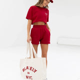 Isabel Jogger Shorts - Cherry Red