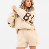 Isabel Jogger Shorts - Light Tan