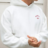 NYC Relaxed Hoodie - White & Red