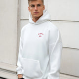 NYC Relaxed Hoodie - White & Red