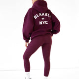 NYC Oversized Hoodie - Dark Cherry