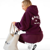 NYC Oversized Hoodie - Dark Cherry
