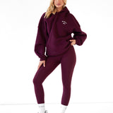 NYC Oversized Hoodie - Dark Cherry