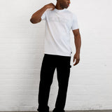 Outline Varsity Relaxed T-Shirt - White & Mineral Blue