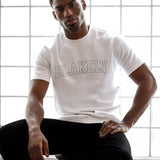 Outline Varsity Relaxed T-Shirt - White & Mineral Blue