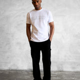 Outline Varsity Relaxed T-Shirt - White & Mineral Blue