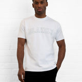 Outline Varsity Relaxed T-Shirt - White & Mineral Blue