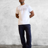 Outline Varsity Relaxed T-Shirt - White & Old Burgundy