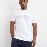 Outline Varsity Relaxed T-Shirt - White & Old Burgundy