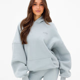 Outline Heritage Oversized Hoodie - Mineral Blue