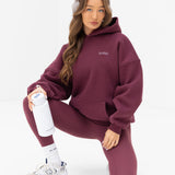 Outline Heritage Oversized Hoodie - Old Burgundy