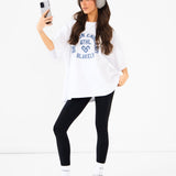 Briston Ultra Oversized T-Shirt - White & Steel Blue