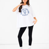 Briston Ultra Oversized T-Shirt - White & Steel Blue