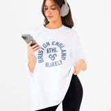Briston Ultra Oversized T-Shirt - White & Steel Blue