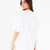 Briston Ultra Oversized T-Shirt - White & Steel Blue