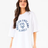 Briston Ultra Oversized T-Shirt - White & Steel Blue