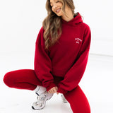 NYC Oversized Hoodie - Cherry Red