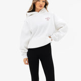 NYC Oversized Hoodie - White & Cherry Red