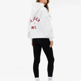 NYC Oversized Hoodie - White & Cherry Red
