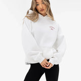 NYC Oversized Hoodie - White & Cherry Red