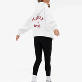 NYC Oversized Hoodie - White & Cherry Red