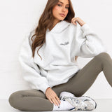 Addie Oversized Hoodie & Ultimate Active Leggings Set - Marl White & Safari Green