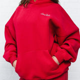 Addie Oversized Hoodie - Cherry Red