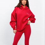 Addie Oversized Hoodie - Cherry Red