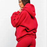 Addie Oversized Hoodie - Cherry Red