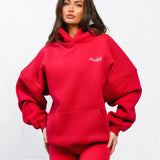 Addie Oversized Hoodie - Cherry Red