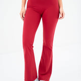 Ultimate Flared Leggings - Cherry Red