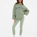 Varsity Oversized Hoodie - Light Green