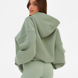 Varsity Oversized Hoodie - Light Green