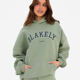 Varsity Oversized Hoodie - Light Green