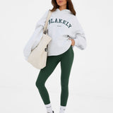 Varsity Oversized Hoodie - Marl White & Deep Green