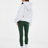 Varsity Oversized Hoodie - Marl White & Deep Green