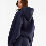 Varsity Oversized Hoodie - True Navy & Vintage Pink