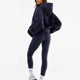 Varsity Oversized Hoodie - True Navy & Vintage Pink