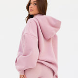 Varsity Oversized Hoodie - Vintage Pink
