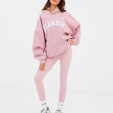 Varsity Oversized Hoodie - Vintage Pink