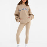 Varsity Oversized Hoodie - Tan