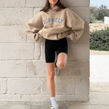 Varsity Oversized Hoodie - Tan