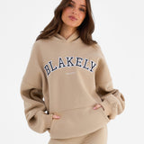 Varsity Oversized Hoodie - Tan